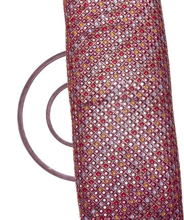 Wine Colour Thread Embroidery Georgette Fabric